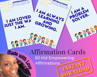 Kid Empowering Affirmations Karten Achtsamkeit für Kinder Positive Mindset Liebe Botschaften Self Love Care Card Deck