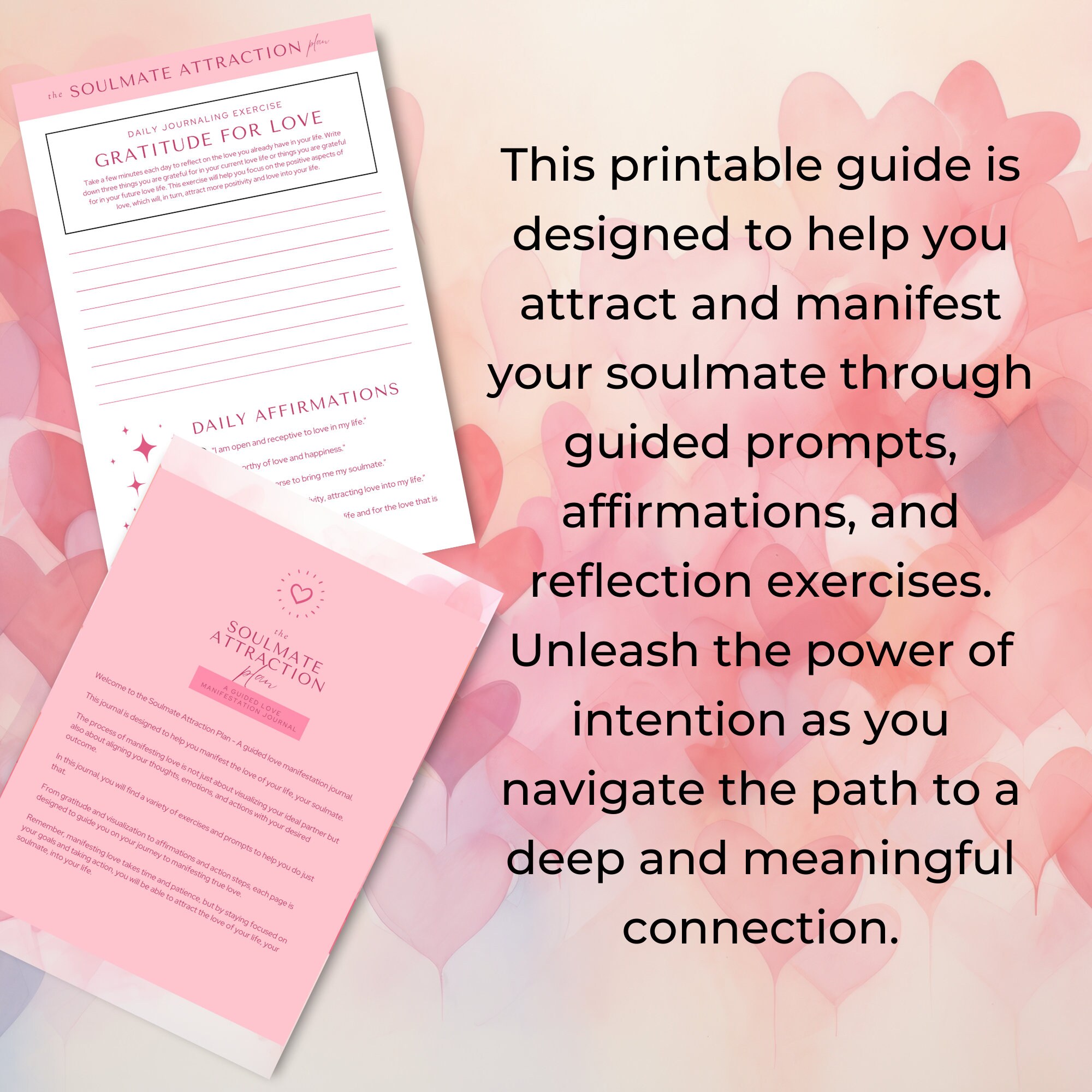 Attract Your Soulmate Printable Guided Love Manifestation Journal for Positive Affirmations and ...