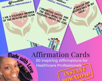 Healthcare Professionals Inspiring Affirmations Cards Motivation Empowering Positive Mindset Healthcare Worker Heroes Gift