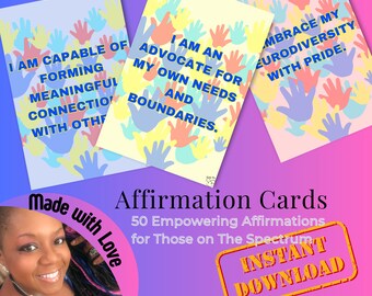 Autismus-Spektrum Empowering Affirmations Karten Positive Inspiring Mindset Motivation Card Deck