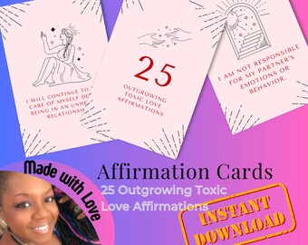 Heal from Toxic Love Beziehung Empowering Affirmations Self-Care Karten für Wachstum und Positivität Deck