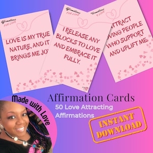 Love Manifesting Affirmations Cards Love Attracting Positive Mindset Soulmate Love Manifestation Card Deck