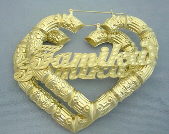Heart bamboo earring | Etsy Heart bamboo earring | Etsy