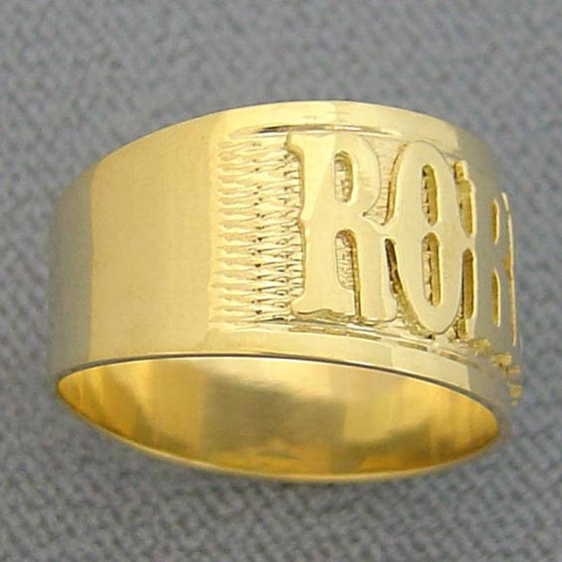Stackable Name Ring with Diamond in 18K Gold Plating - MYKA