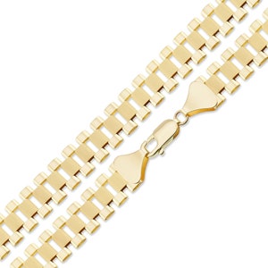 10K Real Gold 12 MM Presidential Watch Band Style Link Necklace Chain