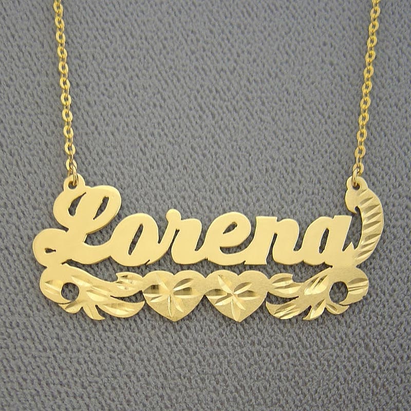 Solid gold sale personalized name necklace
