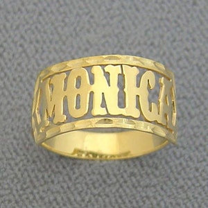 10kt Solid Gold Handmade Personalized Western Style Font Name Ring Fine Jewelry