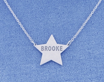 Personalized Small Sterling Silver Deep Laser Engraved Name Heart Charm Pendant Necklace SC26C