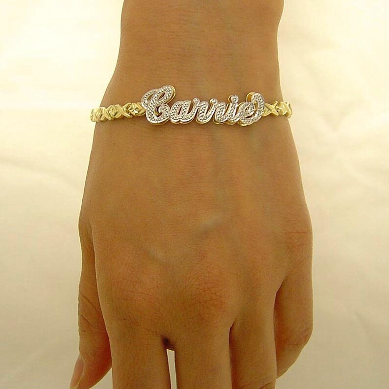 10k gold name bracelet