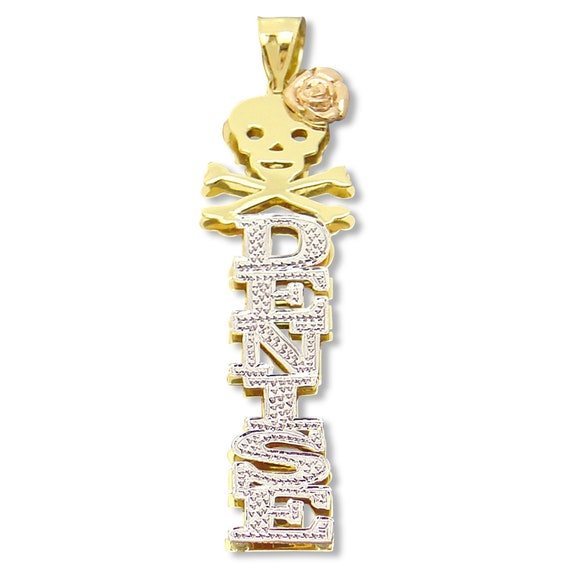 Real 10K Solid Gold Personalized 3D Vertical Iced Out Name Pendant