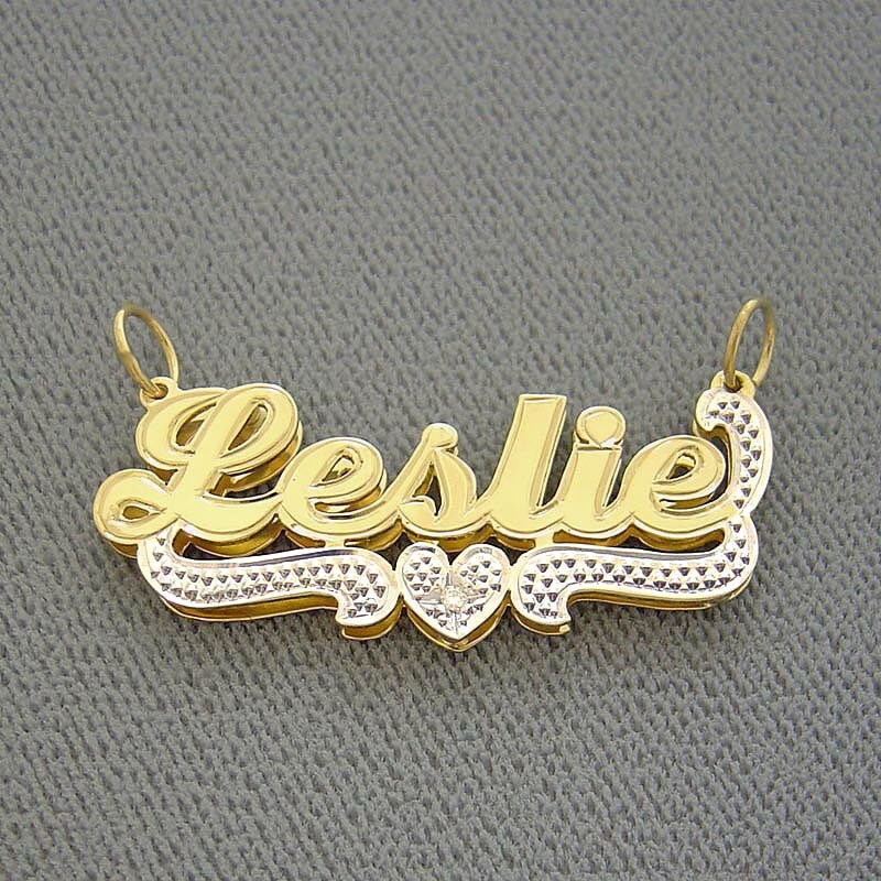 Small Gold Personalized 3D Double 