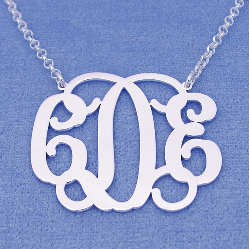 Personalized Sterling Silver 2 Inch Monogram