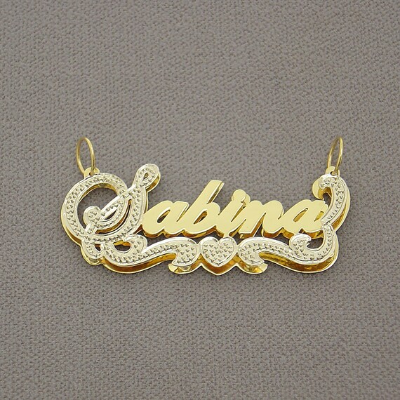 Personalized 10K or 14K Gold 3D Double 