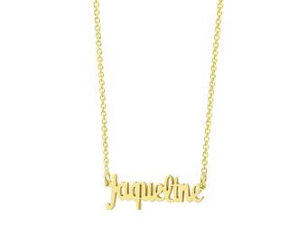 Extra Small Tiny Solid 14k Yellow or White Gold Mini Name Necklace Fine Personalized Jewelry GC41