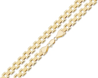 10K Real Gold 6 MM Presidential Watch Band Style Link Necklace Chain