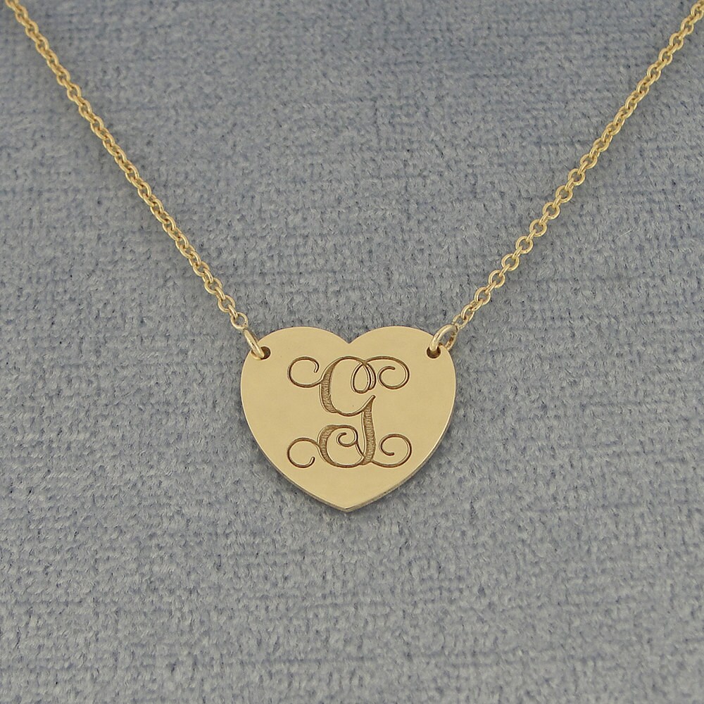 Engravable Monogram Disc Charm Necklace