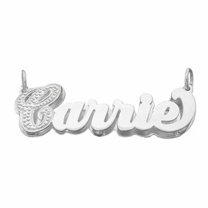Sterling Silver Personalized Double Plate Name Pendant Charm Necklace SD04
