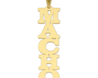 10k or 14k Solid Gold Personalized Vertical Name Pendant Block Letter Charm