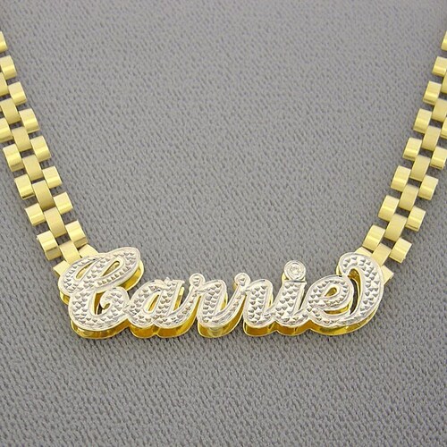 10K Gold Personalized Iced Out Name 6mm 