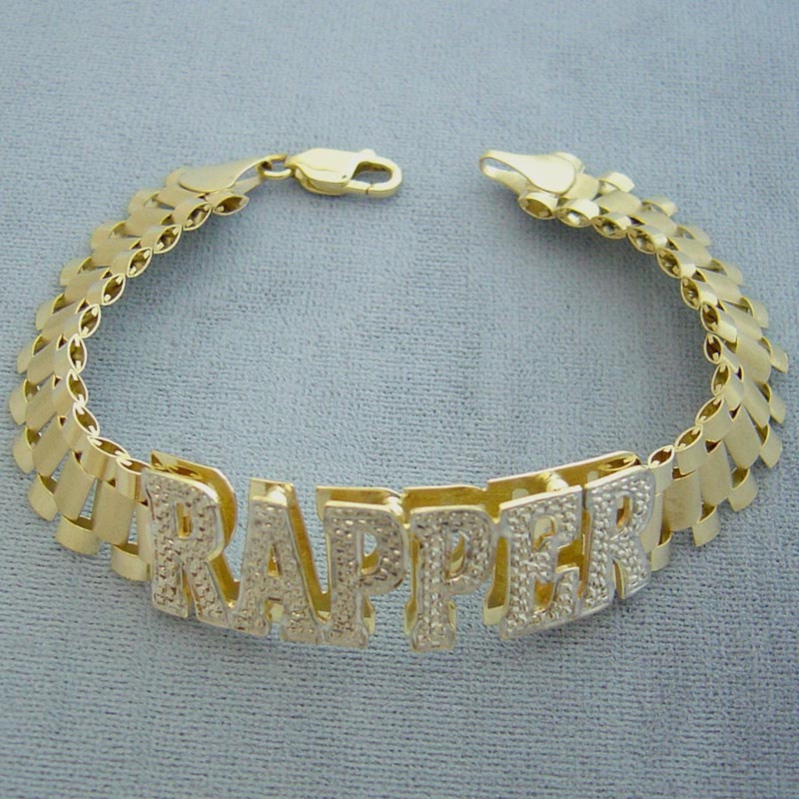 10K Gold Personalized Name 12mm Watch Band Style Bracelet Etsy