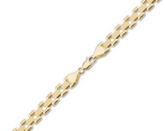 10K Solid Real Gold 6 mm Presidential Watch Band Style Link Bracelet or Anklet