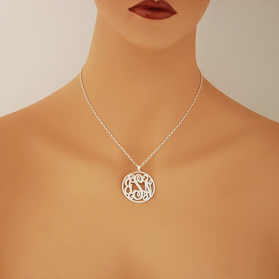 EXAMPLE × GARNI ROUND LOGO PENDANT 1st Sterling Silver 3 Initials Circle Monogram Pendant Necklace