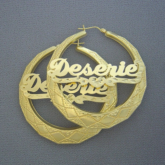 10k gold name earrings