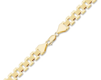 10K Solid Real Gold 8 MM Presidential Watch Band Style Link Bracelet or Anklet