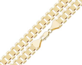 10K Real Gold 10 MM Presidential Watch Band Style Link Necklace Chain