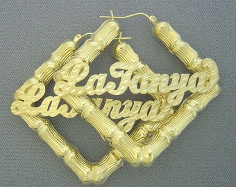 Gold Name Earrings