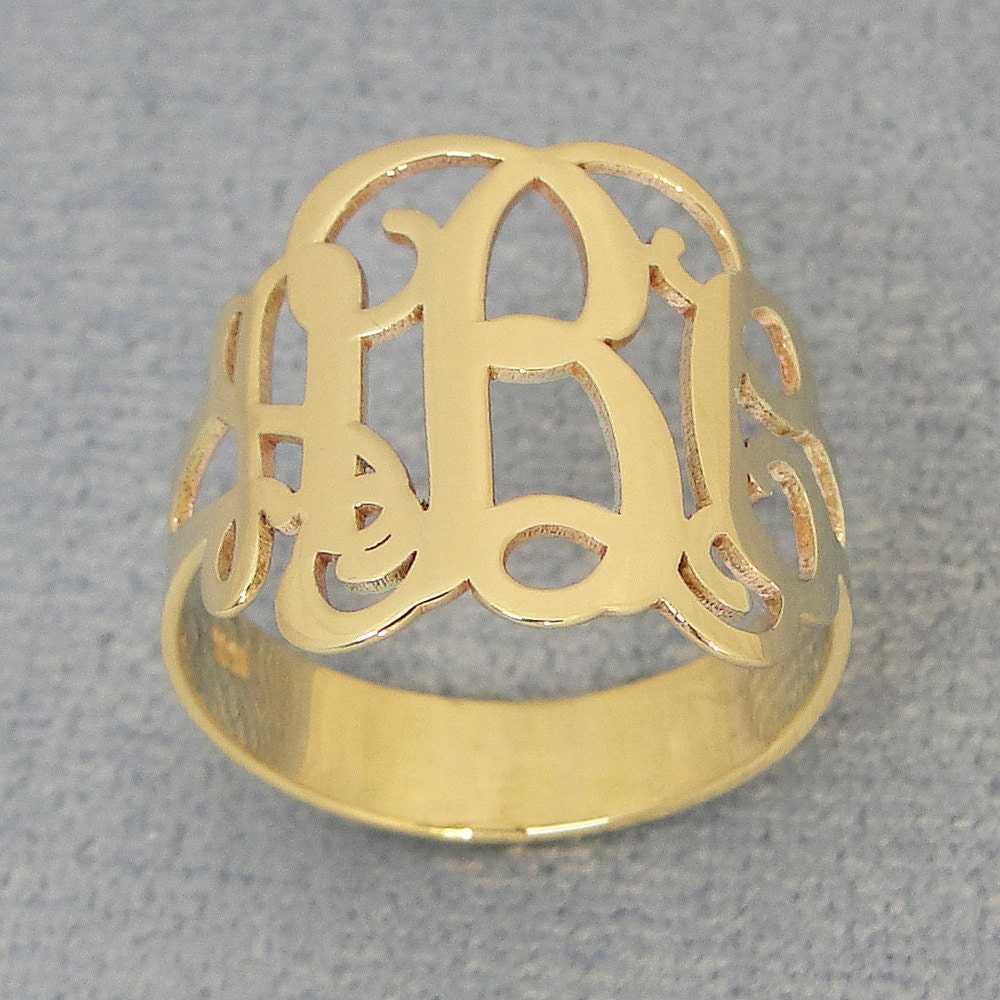 Script Monogram Ring (3 Initials)