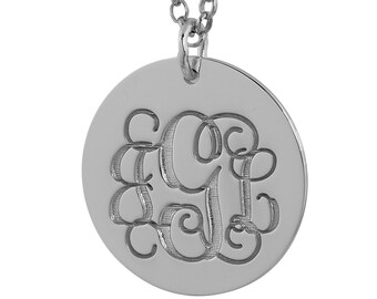 Silver Disc Bar Necklace