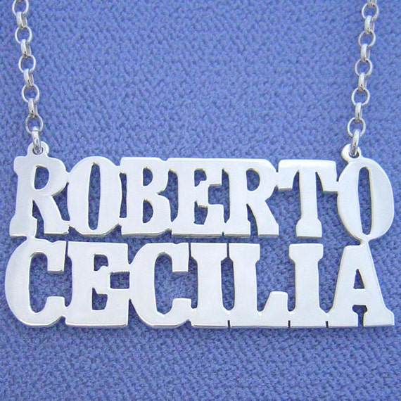 Block letter name necklace deals