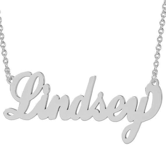 Laser Cut Name Necklace in Sterling Silver or Gold (27) Laser Cut Name Necklace in Sterling Silver or Gold (27)