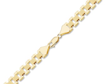 10K Solid Real Gold 10 mm Presidential Watch Band Style Link Bracelet or Anklet