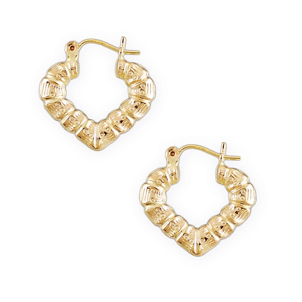 Small heart bamboo earrings deals