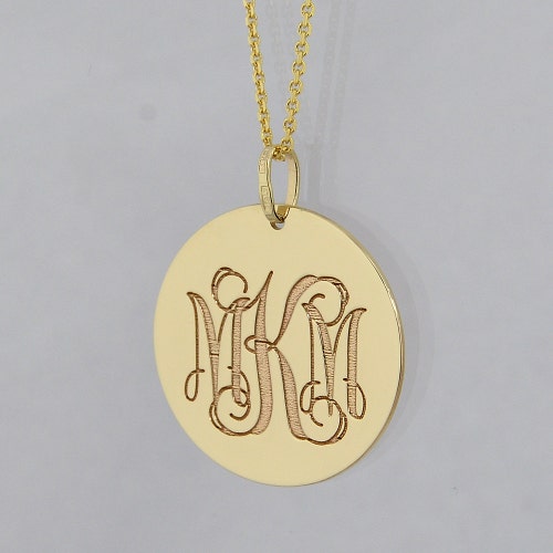 Initial Monogram Charm Pendant Necklace 