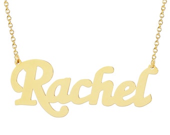 10k or 14k Solid Personalized Name Necklace Laser Cut Script Letters Shiny Fine Jewelry NN08
