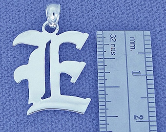 Sterling Silver Old English Initial Pendant 3/4 inch tall