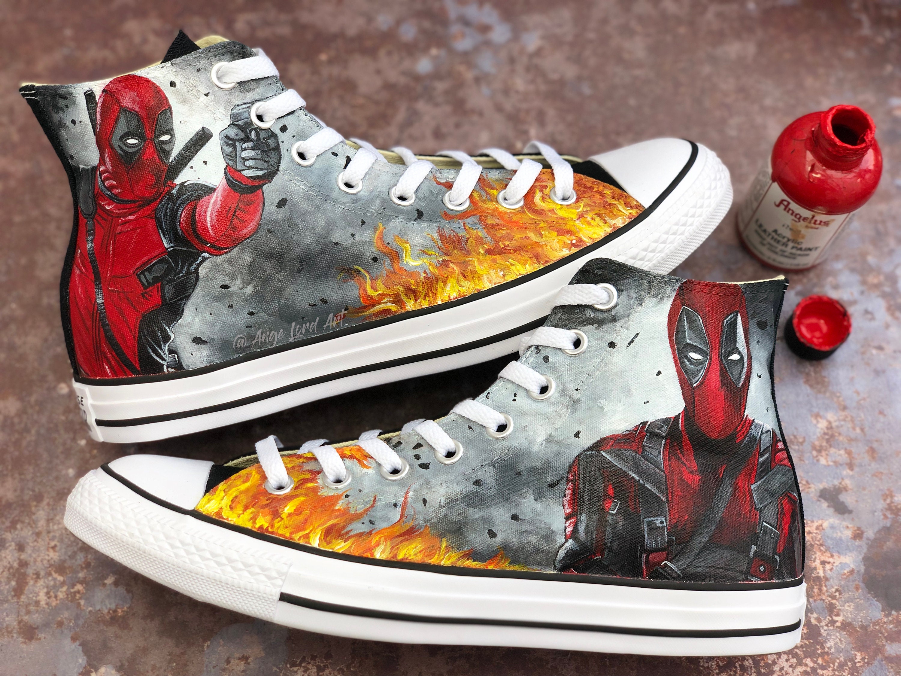 Custom Airbrushed Shoes (Vans): Deadpool Custom Airbrushed Shoes (Vans): Deadpool