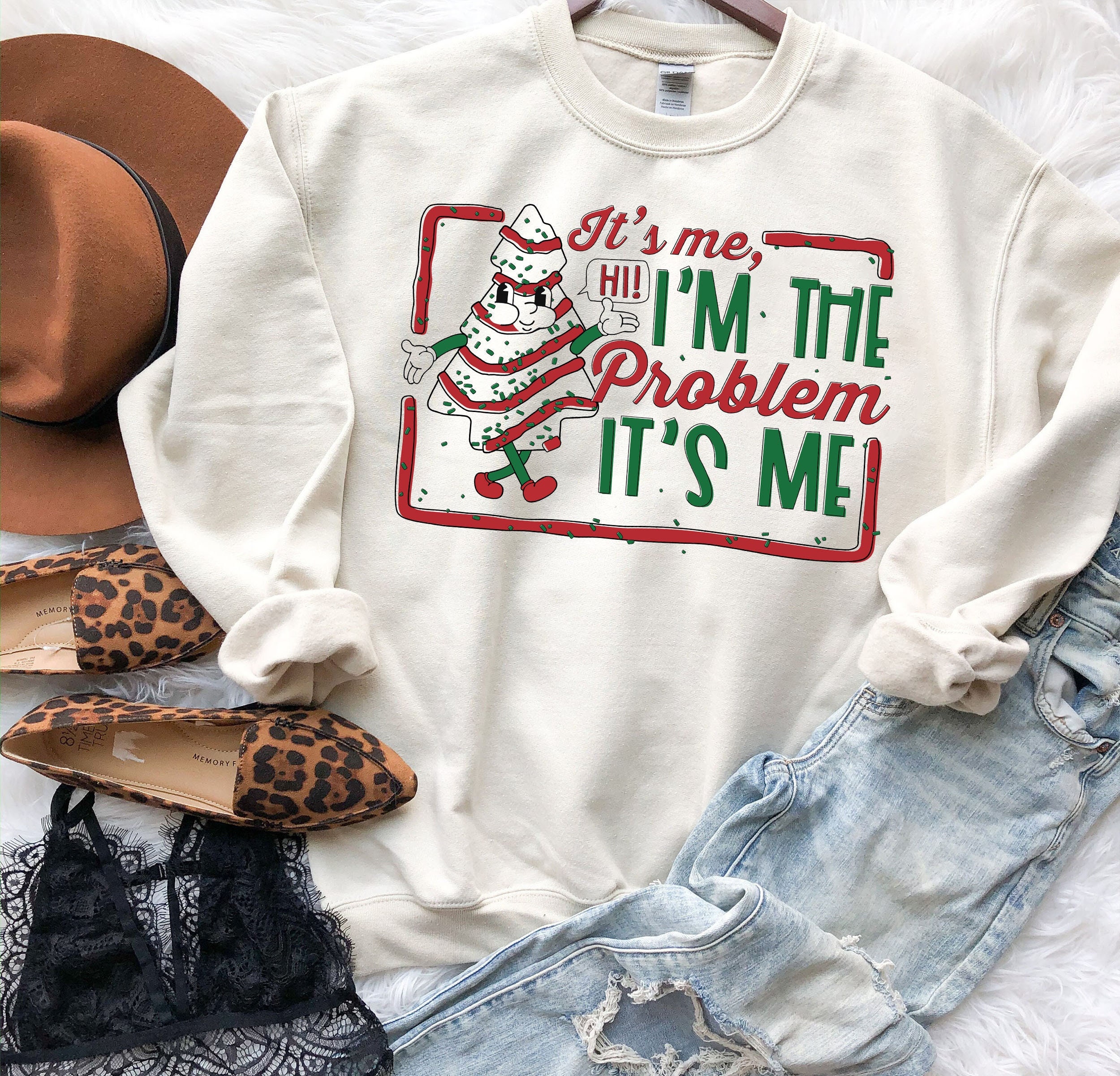 Discover It's Me Hi I'm The Problem Sweatshirt, Christmas Tree Cake Sweatshirt, Little Debbies Sweatshirt