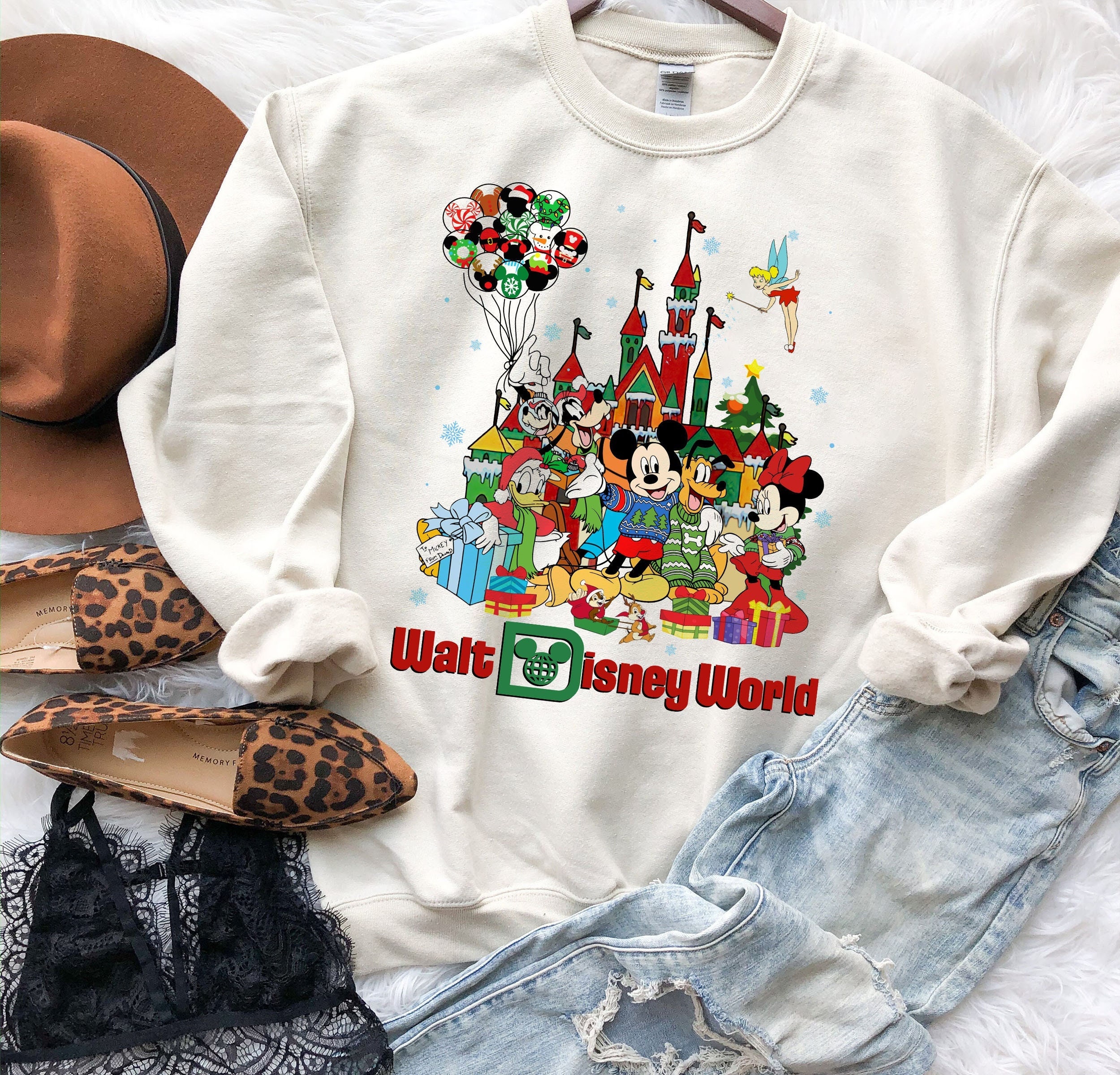 Discover Vintage Mickey and Friends Christmas Sweatshirt, Vintage Family Christmas Walt Disney World Kid Xmas Sweatshirt, Retro Disneyland Sweatshirt