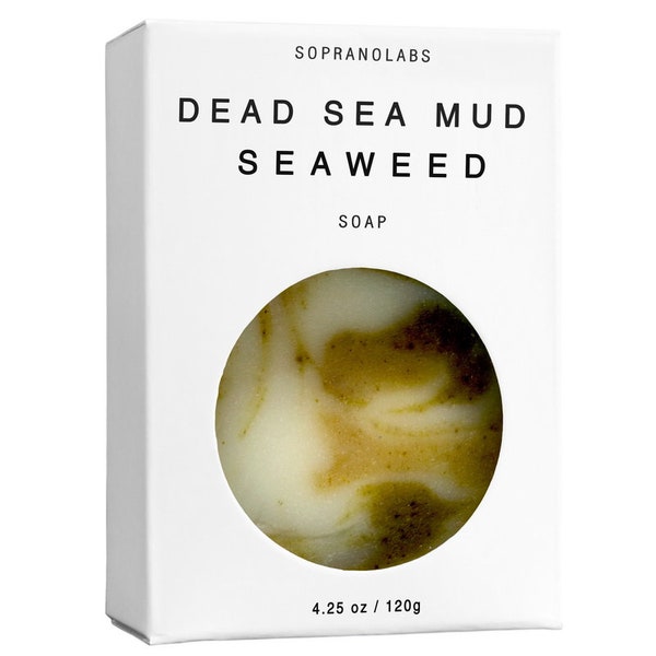 DEAD SEA MUD Seaweed  Vegan Spa Handmade Soap. Natural Organic with Bentonite Clay, Algae Powder, Sea Salt, Tea Tree Oil. Cold Process