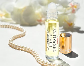 Czysty olejek perfumowany LILY of THE VALLEY. Naturalny, wegański, luksusowy roll-on z olejem kokosowym. Bez alkoholu. Pojemność podróżna 1/3 uncji (10 ml)