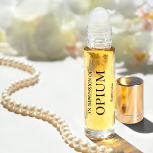 OPIUM Type Pure Perfume Oil. Natural, Vegan, Coconut Oil Luxury Roll-On  Perfume. Alcohol Free. Travel Size 1/3 oz (10 ml)