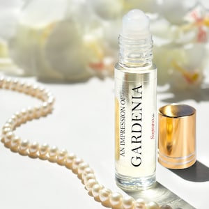 GARDENIA Pure Perfume Oil. Natural, Vegan, Coconut Oil Luxury Roll-On Perfume. Alcohol Free. Travel Size 1/3 oz (10 ml)