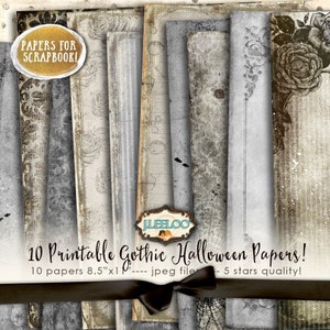 GOTHIC PAPERS large 8.5x11 inch Halloween shabby junk crafting journal background scrapbook instant download printable diary pp430