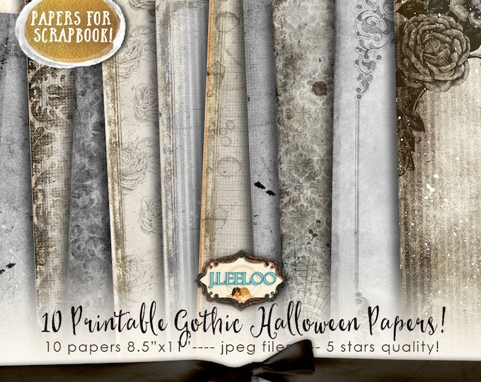 GOTHIC PAPERS large 8.5x11 inch Halloween shabby junk crafting journal background scrapbook instant download printable diary pp430