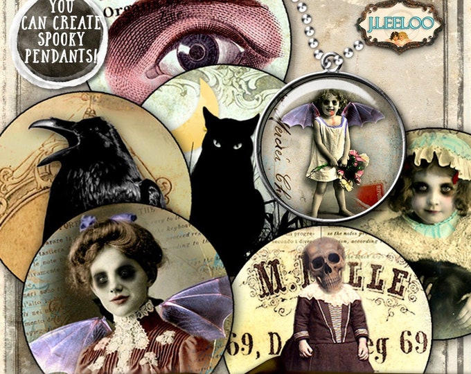 LOVECRAFT DREAM carta digitale cerchio da 1,5 pollici per ciondolo halloween spettrale e craft download istantaneo tn598 stampabile