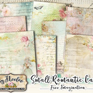 ROMANCE atc aceo Digital collage sheet for invitation greeting card jewelry holder diary art scrapbook ac311